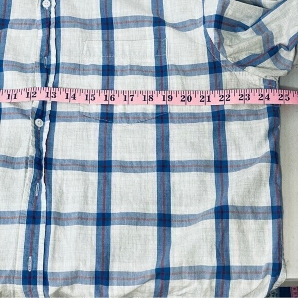 Old‎ Navy Men’s Plaid Button Down Shirt, Size XL, White Blue* - Picture 5 of 6